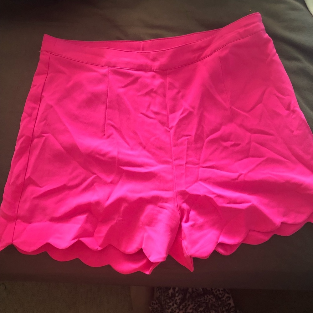 High waisted pink shorts
